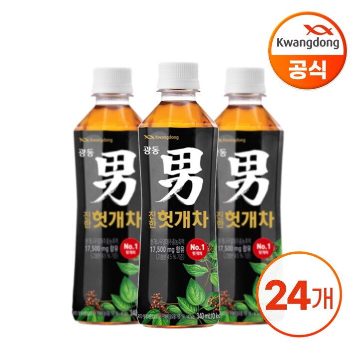 광동 진한 헛개차 340ml X 24병 (무/유라벨 랜덤발송)