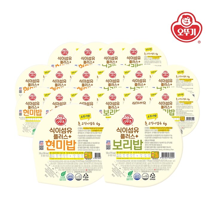 [오뚜기] 오뚜기밥 식이섬유플러스 현미밥 130g x 9개+식이섬유플러스 보리밥 130g x 9개
