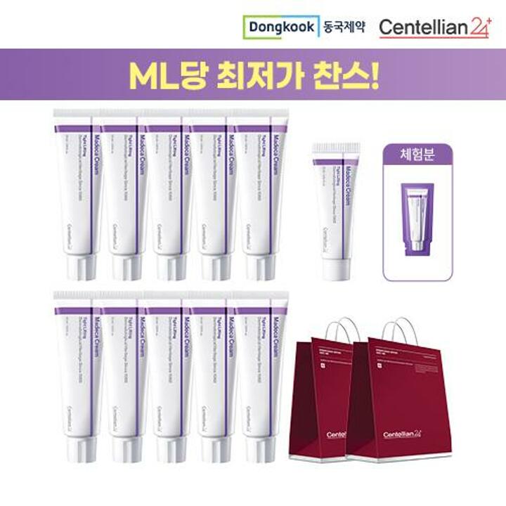 [ml당 최저가] 동국제약 마데카크림 타이트 리프팅 (크림 50ml*10) + 크림(15ml*1) + 체험분 1ml*1매