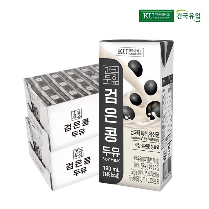 건국두유 검은콩 두유 190ml 48팩