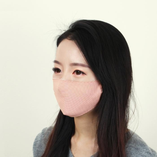 면마스크다회용체크빨아쓰는2겹입체마스크