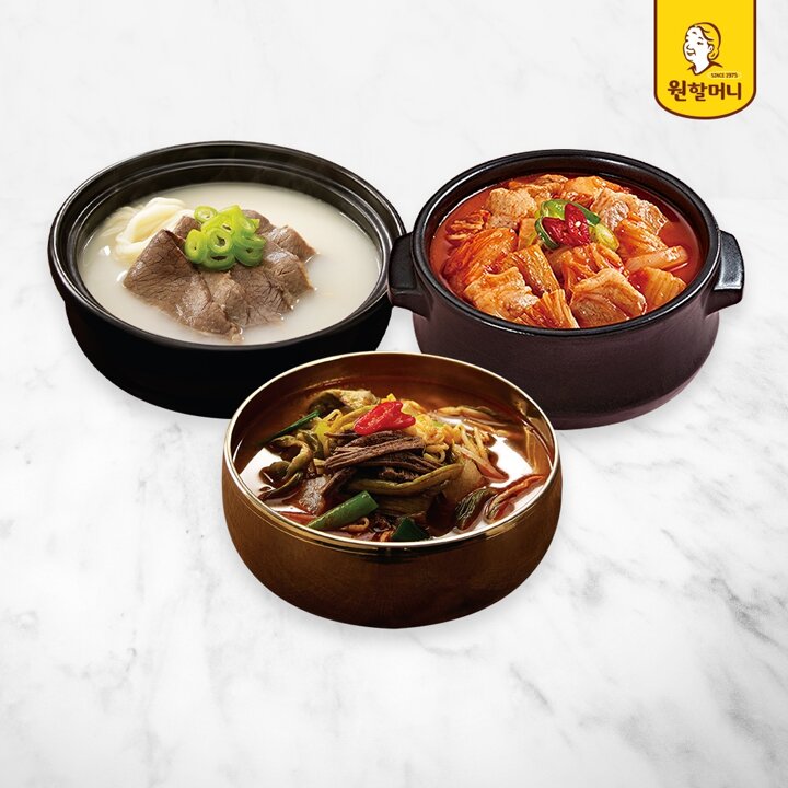 [원할머니] 육개장 2팩+설렁탕 2팩+김치찌개 2팩