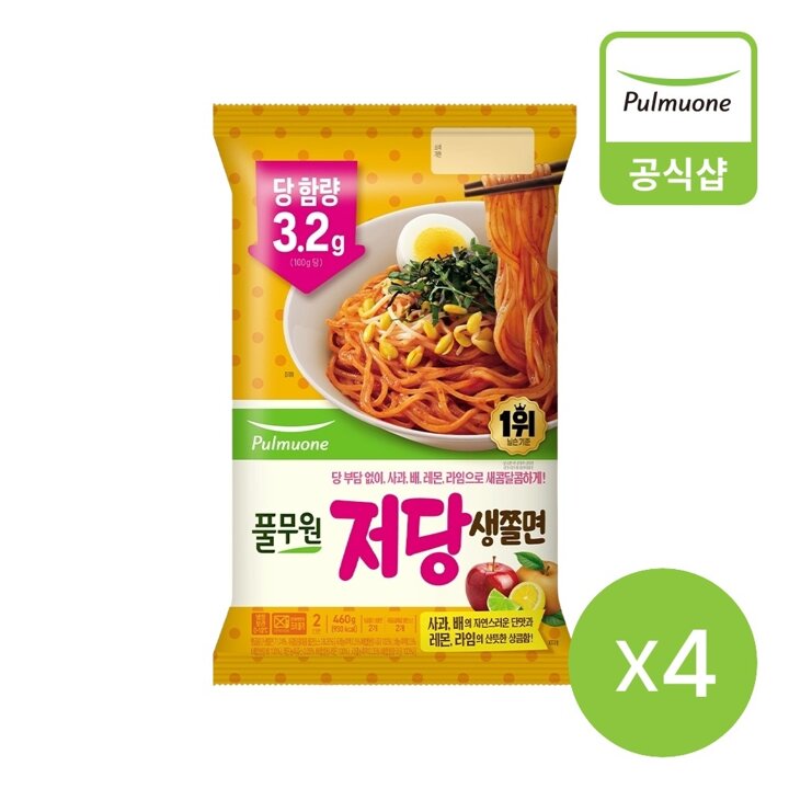 풀무원 저당생쫄면2인(460g)X4개