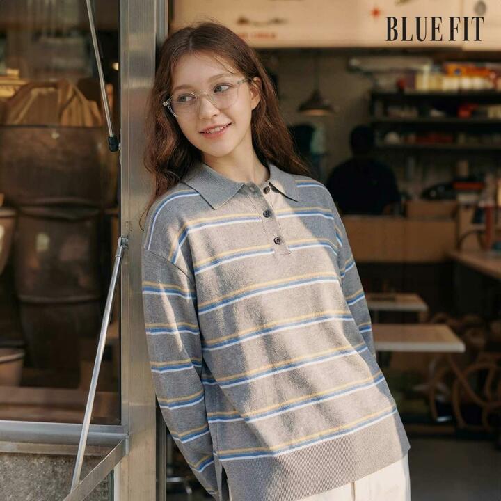 [론칭가 69,000원→2만원↓] 블루핏 멀티 스트라이프 니트