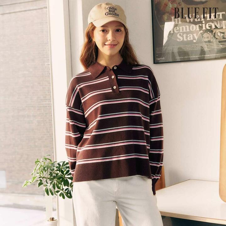 [론칭가 69,000원→2만원↓] 블루핏 멀티 스트라이프 니트