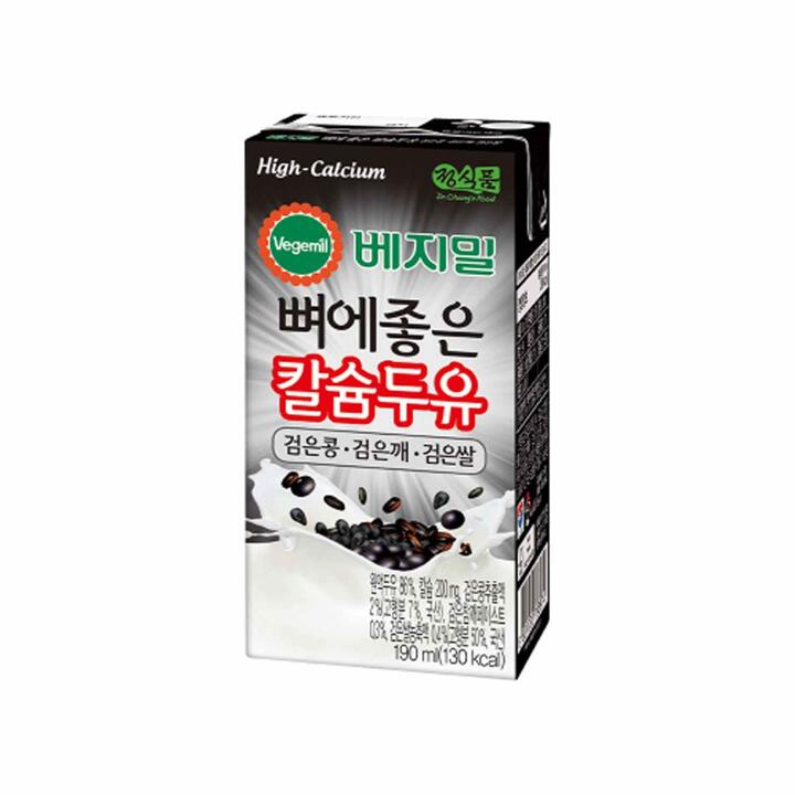 [베지밀] 뼈에좋은 칼슘 두유 검은콩 검은깨 검은쌀 190mlx48팩