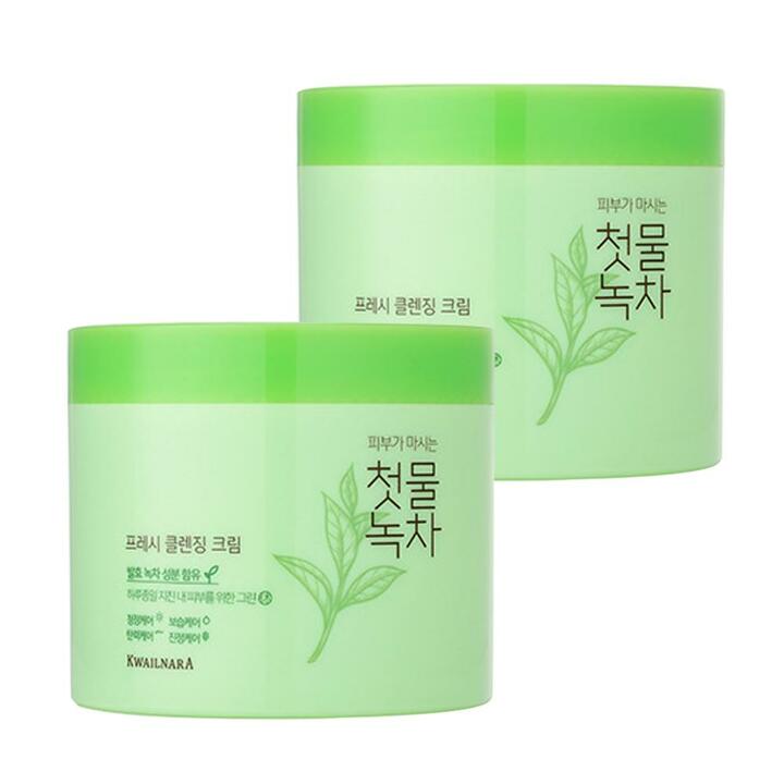 과일나라 첫물녹차 프레시 클렌징크림 300ml 2개