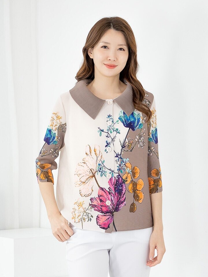 엄마옷 자켓 플리츠 볼레로 카라7부 603FGH245 마담/중년여성/빅사이즈/50대/60대