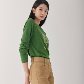 [지센] (3컬러) 원포인트 라운드 긴팔 티셔츠 LCTSO822