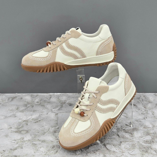 여성 웨이브 라인 스니커즈 X2HY60FH29 BEIGE-C 2SDJJ