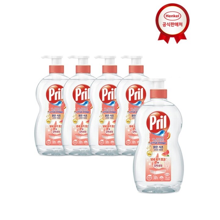 주방세제 프릴 베이킹소다/맑은식초 700ml(용기) x 5개