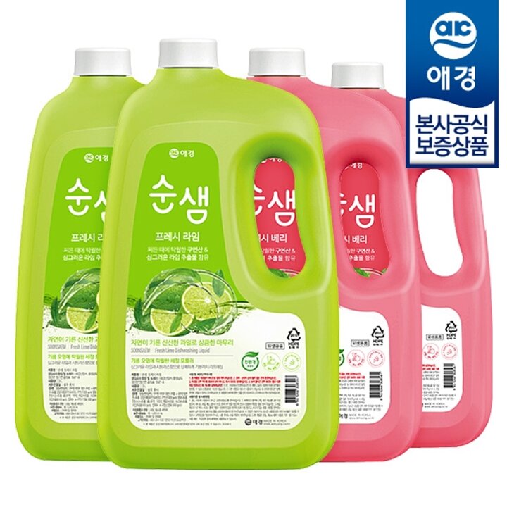 [애경] 순샘 프레시 주방세제 3L x4개