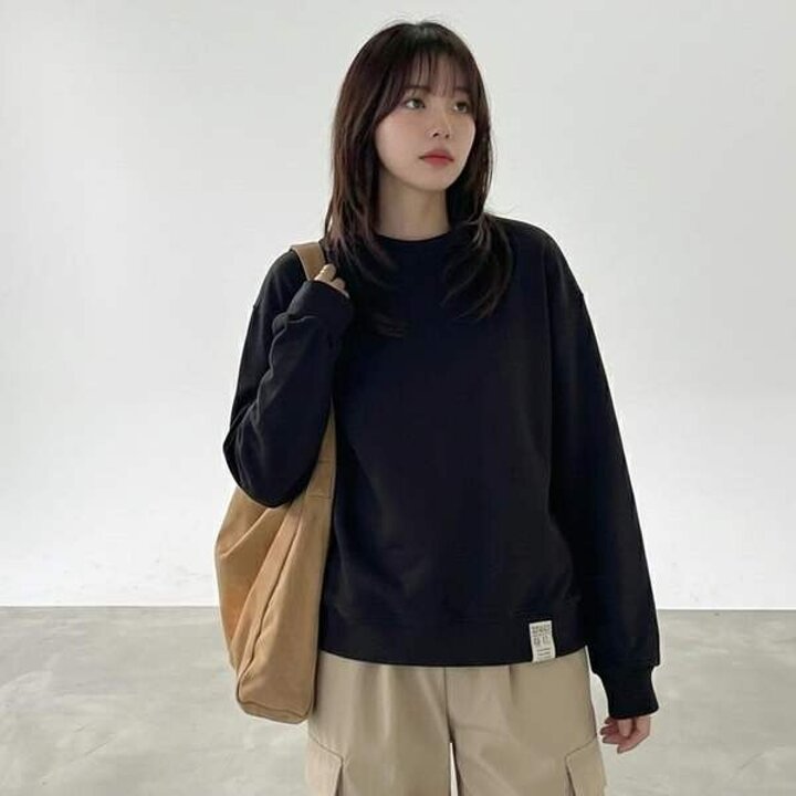 MFNC050155 - 도톰한 순면 국내워싱 기모 여성 맨투맨