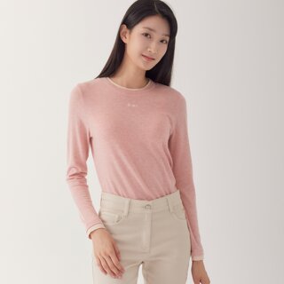 [지센] (2컬러) 에센셜 울 텐셀 라운드 긴팔 티셔츠 LCTSO872_미판매