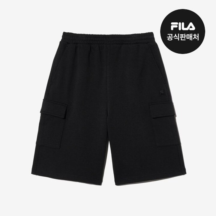 (대구신세계)[휠라 공식] 면혼방 카고 세미 버뮤다 팬츠(FS2TRH2101X BLK)