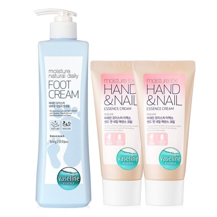 바세린 모이스처 풋크림 500ml + 핸드크림 60ml 2개