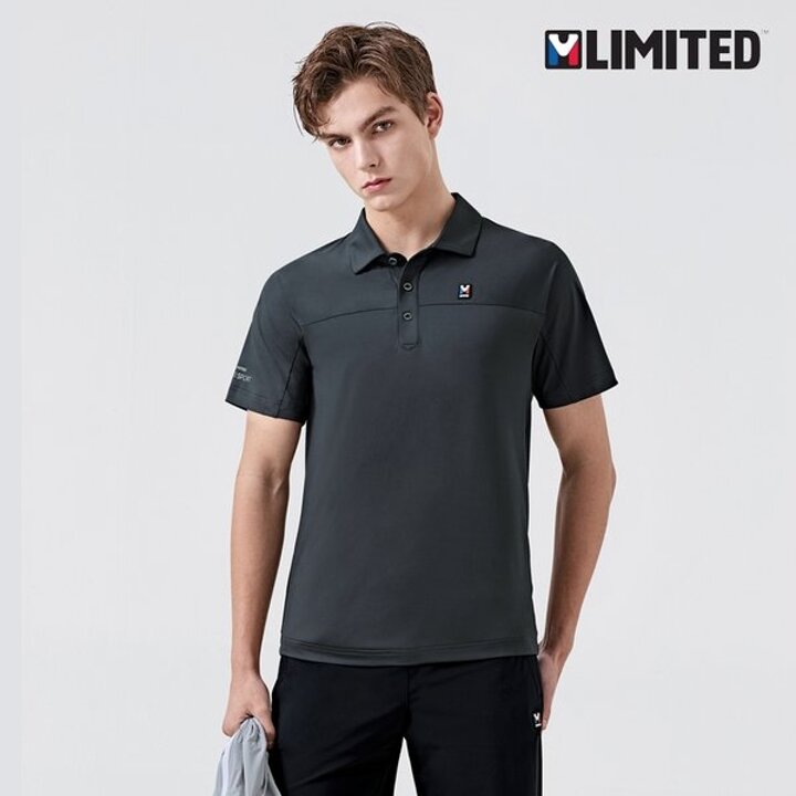 엠리밋 남성 반팔티 321C4 차콜 스판 카라티 단체티