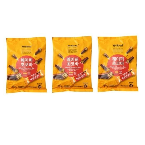 [노브랜드] 노 브랜드 웨이퍼초코바 220gx3 Nobrand 바삭한 웨이퍼와 초콜릿의 만남