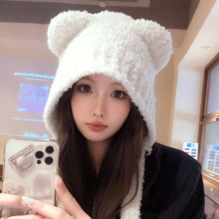 여성 데일리 끌레아 큐티 귀달이 후드 보넷 모자