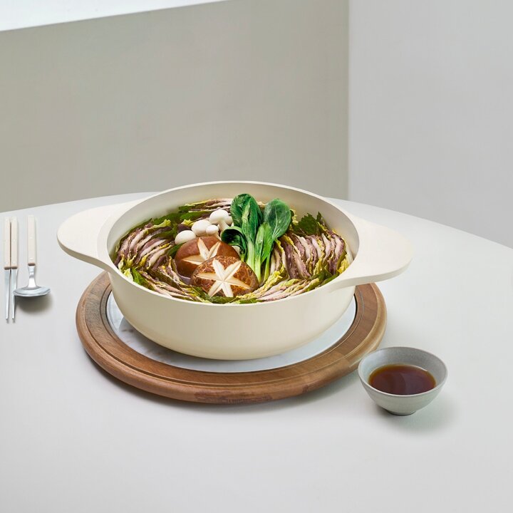 테팔 인덕션 주물 아이콘 오트밀크 전골냄비 24cm
