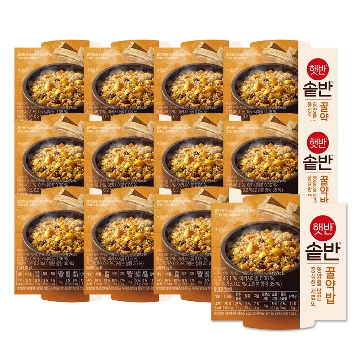 CJ 햇반 솥반 꿀약밥210g x 12개