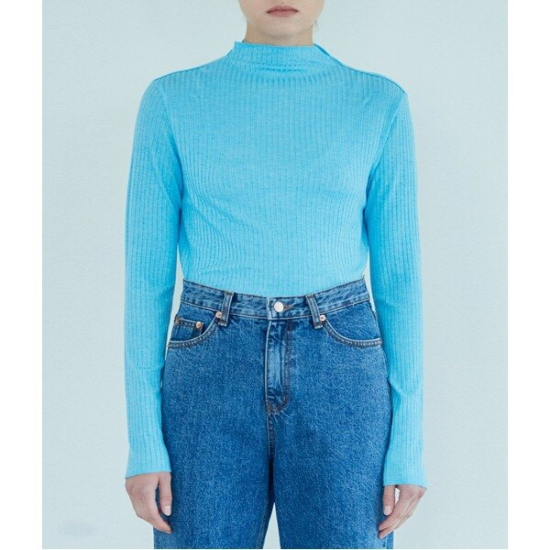 패션플러스[583161] [MOMEN] Half Neck Color Top - Light BlueXMCALYZA21152