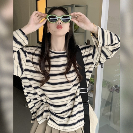 [리즈무드] 노이브 단가라 긴팔 옆트임 티셔츠