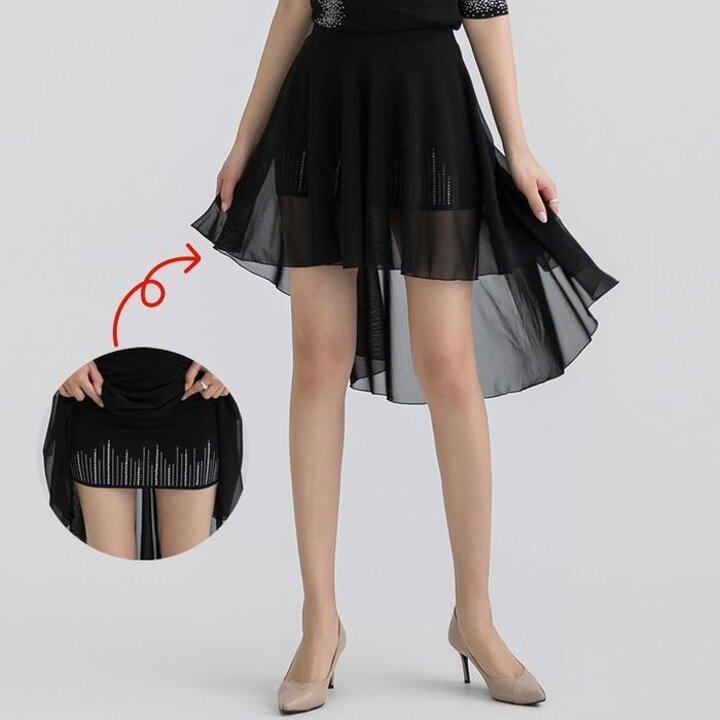 보석 속치마 쉬폰 스커트 미니 라인댄스복 치마 사교 (45274222A)