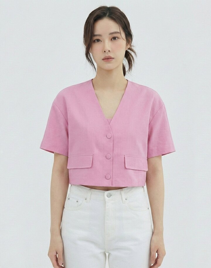 [반에이크] 루즈핏 브이넥 반팔점퍼VB37JKUD05Z
