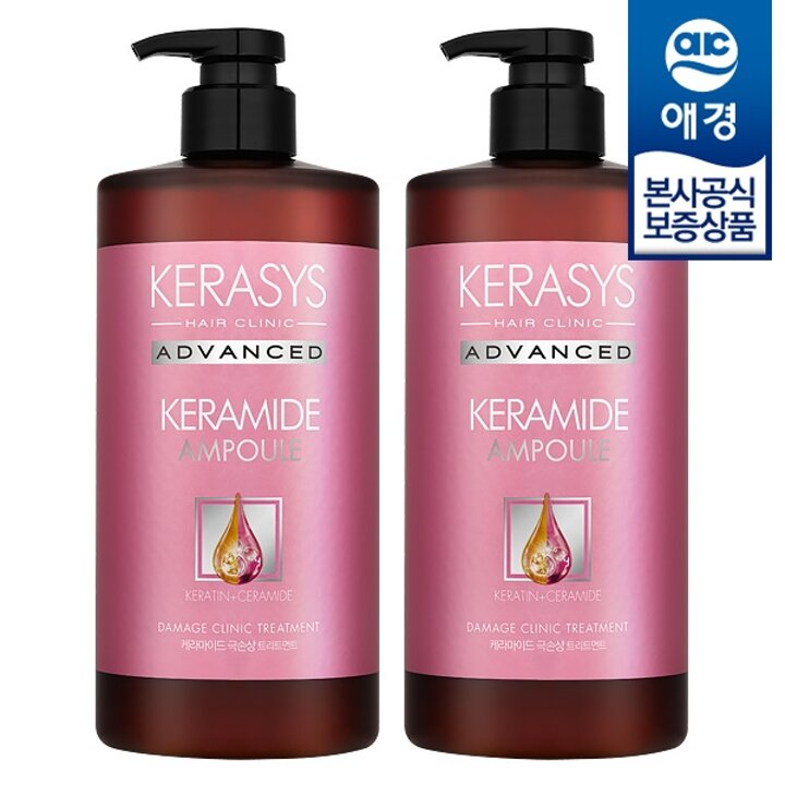 [애경] 케라시스 케라마이드 극손상 샴푸/트리트먼트 1L x2개