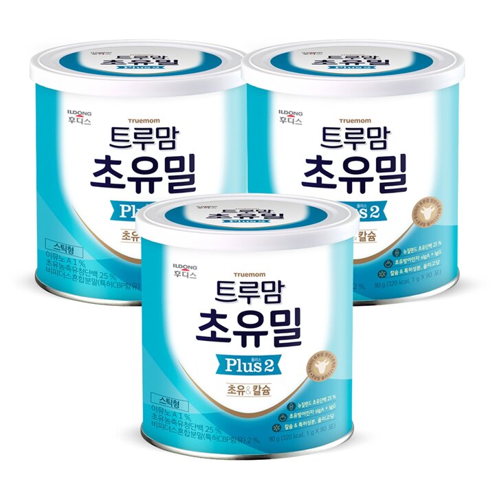 후디스 트루맘 초유밀 플러스 2단계 (1g x 90포) 3캔