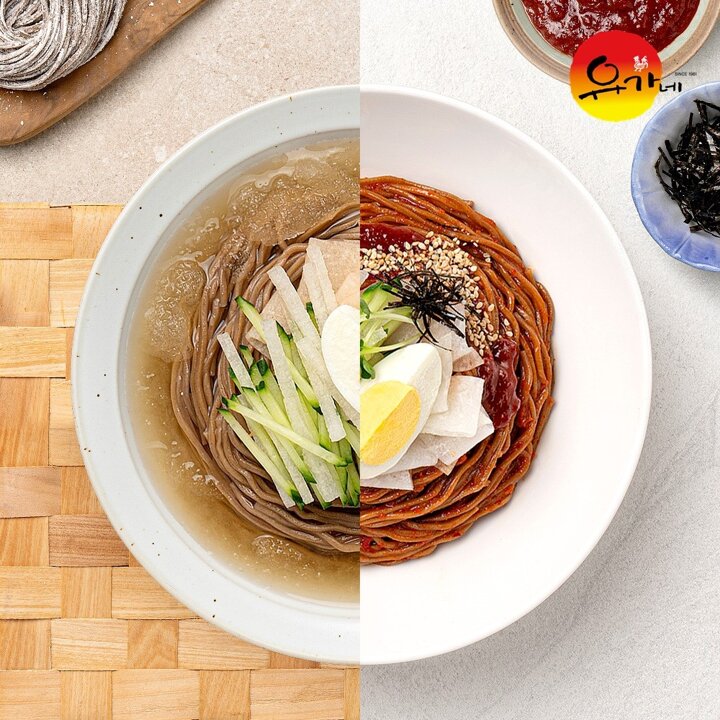 유가네 막국수 8인분 (메밀면 8팩 + 육수 4팩 + 비빔장 4팩)