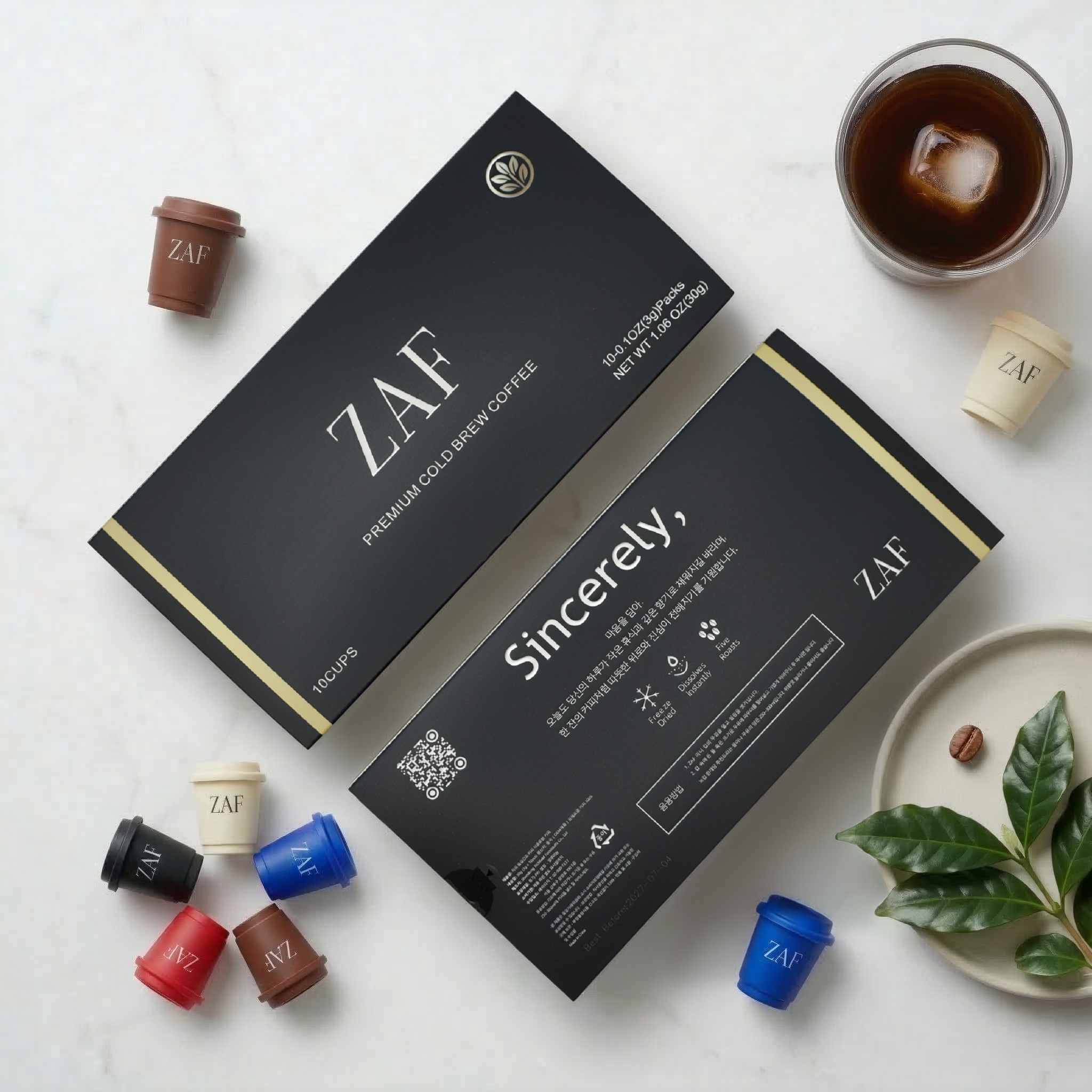 [쇼핑백 포함] ZAF 자프 콜드브루 동결건조 커피 선물세트 10개입 (5종 x 2p) 