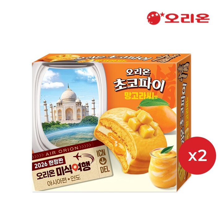 오리온 초코파이 망고라씨맛 12P 2개