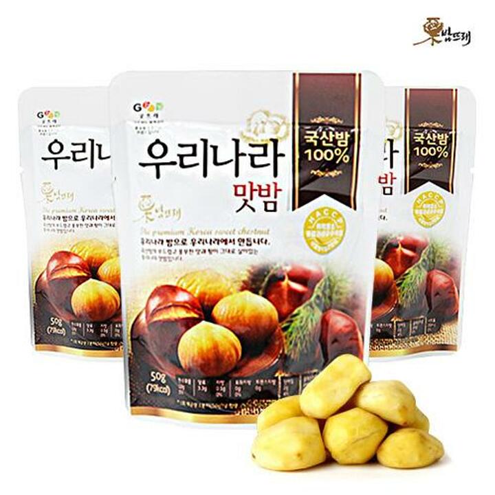 [밤뜨래] 국내산 우리나라맛밤 50g x 15봉(M)