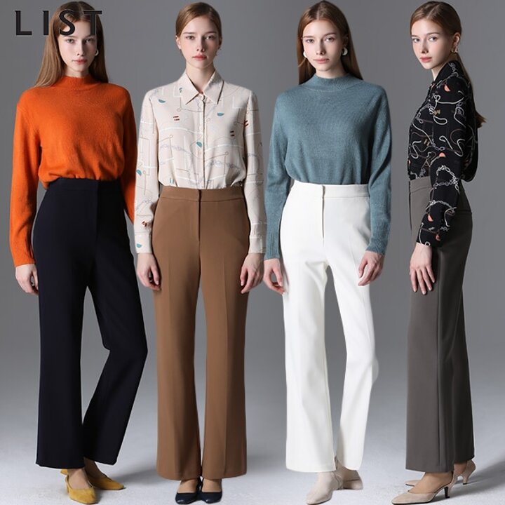 [리스트(LIST)] 베이직 세미 부츠컷 팬츠 (택가격: 178000원)