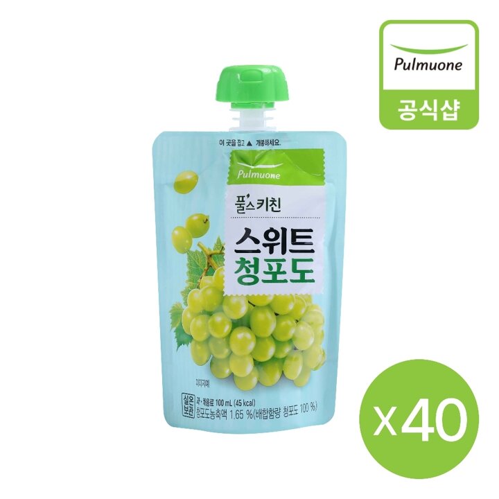 풀무원 풀스키친 스위트 청포도 100mlX40개