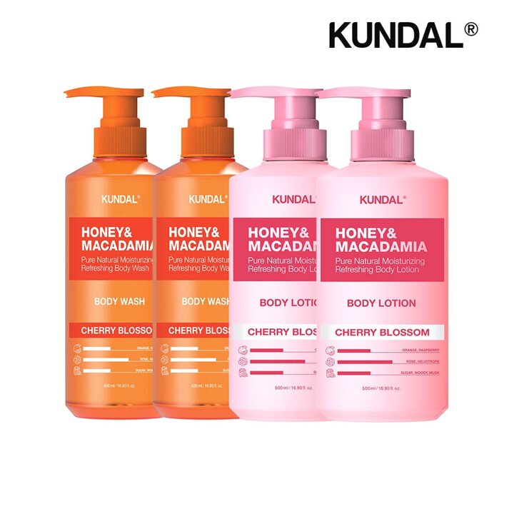 쿤달 퓨어 바디워시 체리블라썸 500ml x2개 바디로션 체리블라썸 500ml x2개