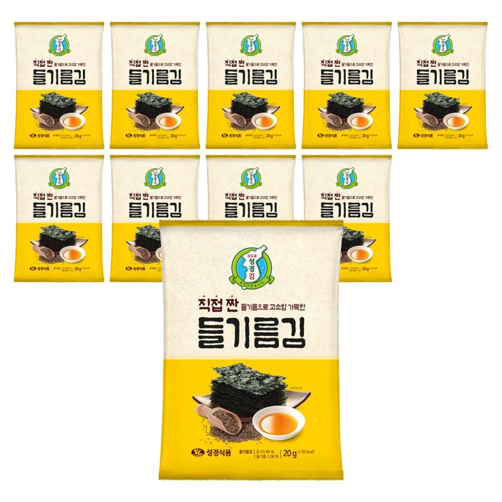 [G] 지도표성경김 고소한 들기름 전장김 20g 10봉