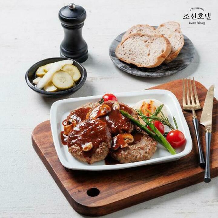(m)조선호텔 함박스테이크 520g X 5팩 (1팩당 / 함박스테이크 80g X 4개 + 데미글라스소스 100g X 2개) 