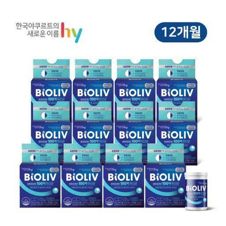 [M] 한국야쿠르트 바이오리브 100억 유산균 (120mg*30캡슐)* 6박스 / 6개월분