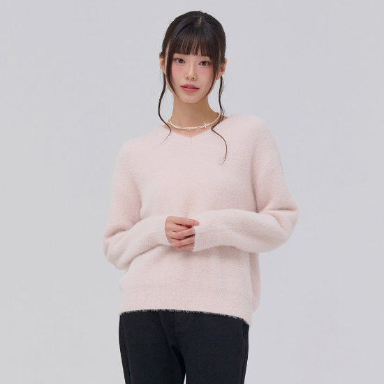 여성 V-NECK 날개사 스웨터-EFRG5272D0P