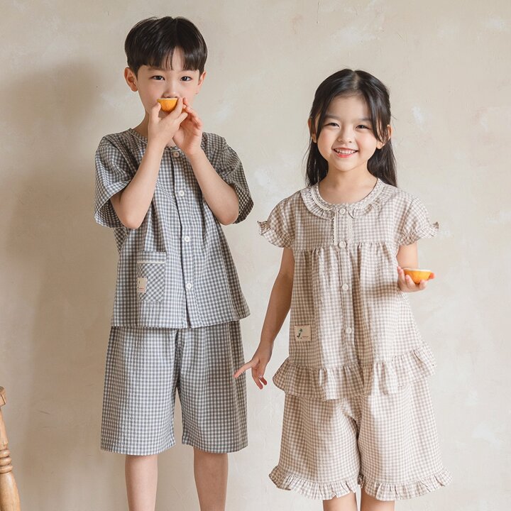 유아 아동 여름 반팔 잠옷 예쁜 주니어 파자마 M제제(면)