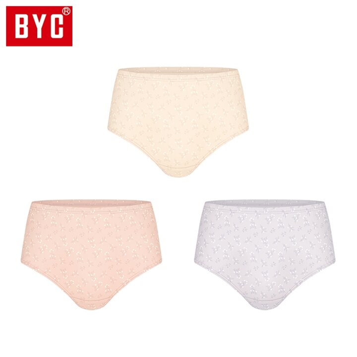 BYC여성 60수면스판 맥시 3매입 삼각팬티 DOLF5362