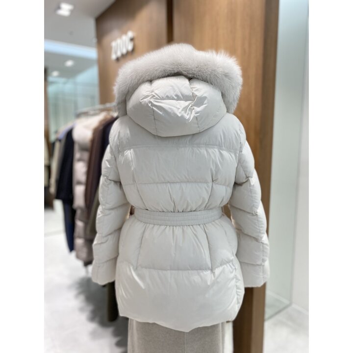 (광주신세계)시그니쳐 슬림핏 벨티드 퍼후드 구스 다운 Z254PSG186