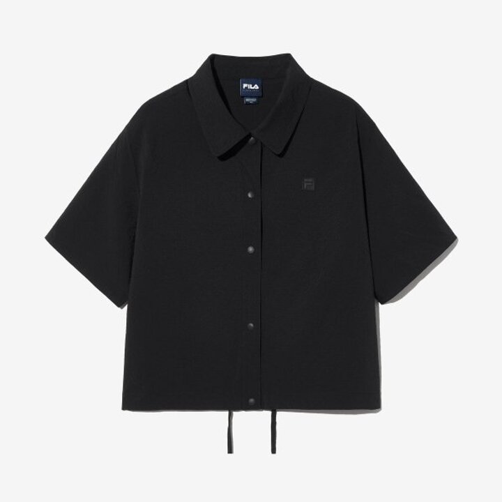 (광주신세계)[FILA] [여] 시어서커 반팔 카라넥 셔켓 (FS2JKH2151F BLK)