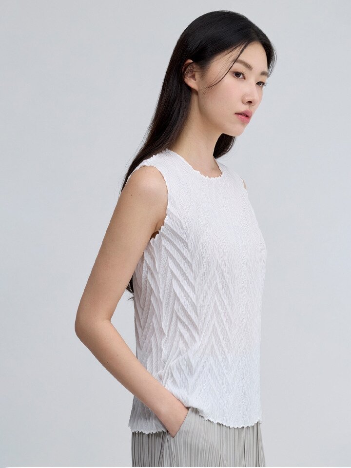 [최초가 99000원] 그레인 쉐브론 슬리브리스 티셔츠PPTSM325004