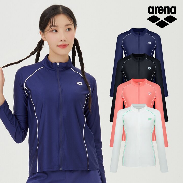 12%히든쿠폰 [아레나수영복] 엑티브 릴렉스핏 집업 래쉬가드 색상 택1 A4BL1QR48
