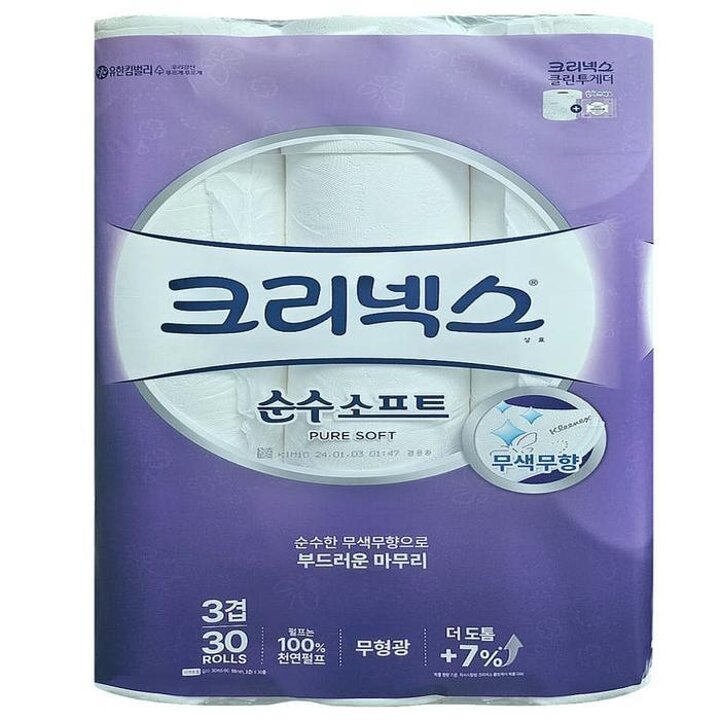 크리넥스순수소프트화장지30롤3겹30m두루마리휴지x2SET(SH)