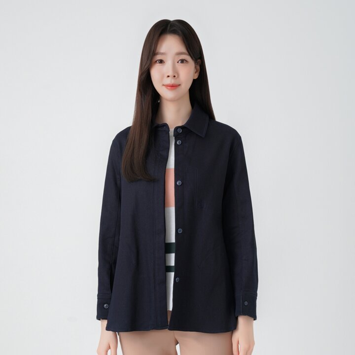 데님 힙기장 셔츠형 자켓_MI61203